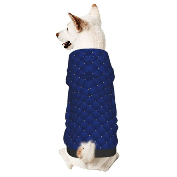 Fotbe Navy Blue Sudadera con Estampado para Perros Pequeños – Suéter con Capucha para Mascotas, Tela Suave de Forro Polar con Bolsillo-Small