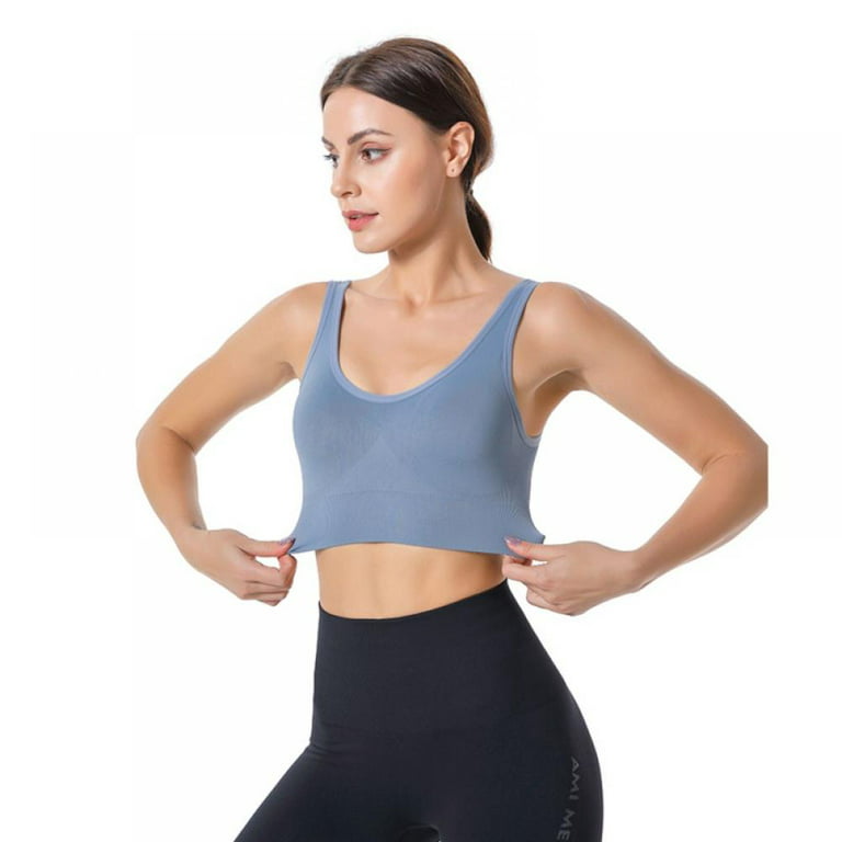 Women's High Support Sports Bra Padded Push Up Crop Tank Top Adjustable