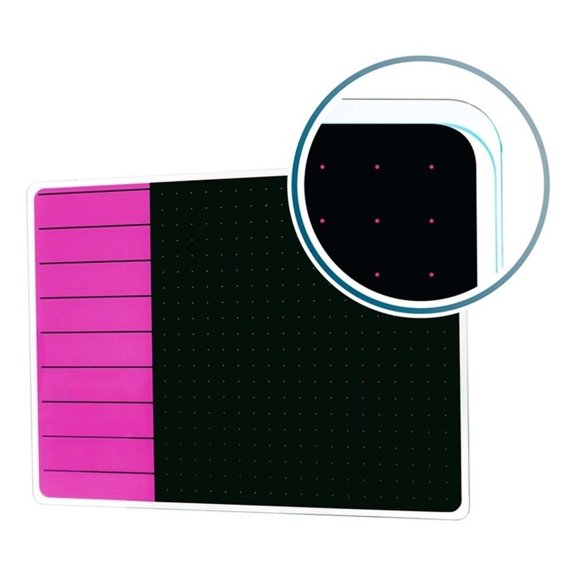 Viztex Glacier Magnetic Glass Dry Erase Board Soft Violet Jet Black 17x23 inch