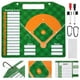 thumbnail image 5 of 1 Juego de tablero de entrenamiento de pelota deportiva, tablero de entrenadores de béisbol, tablero de béisbol portátil de borrado en seco, 5 of 5