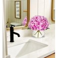 thumbnail image 4 of Hortensia Hollyone con flores artificiales con jarrón de cristal, color rosa, 4 of 7