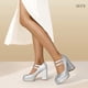 thumbnail image 3 of Zapatos IDIFU Mary Jane Silver Platform Chunky High Tacones para mujer, 3 of 6