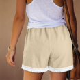 thumbnail image 4 of Only Moment Shorts for Women Amboo Hemp Summer Casual Elastic High Waisted Wide Leg Cute Dressy 2026 Vacation Beach Clothes Hiking Shorts Wowomen Beige,XL, 4 of 8