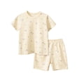 thumbnail image 4 of HAYIMI Kids Summer Children Girls' Home Wear With Cartoon Prints O-Neck Short Sleeved T Shirt Pajama Set With Shorts Homewear, 6-7 Years, 4 of 4