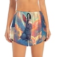 thumbnail image 4 of Lsque Sunshine Winged Rabbit Printed Women's Running Shorts with Liner Pockets,Elastic Quick Dry Workout Athletic Gym Yoga Shorts,Womens High Waist Shorts-XX-Large, 4 of 9