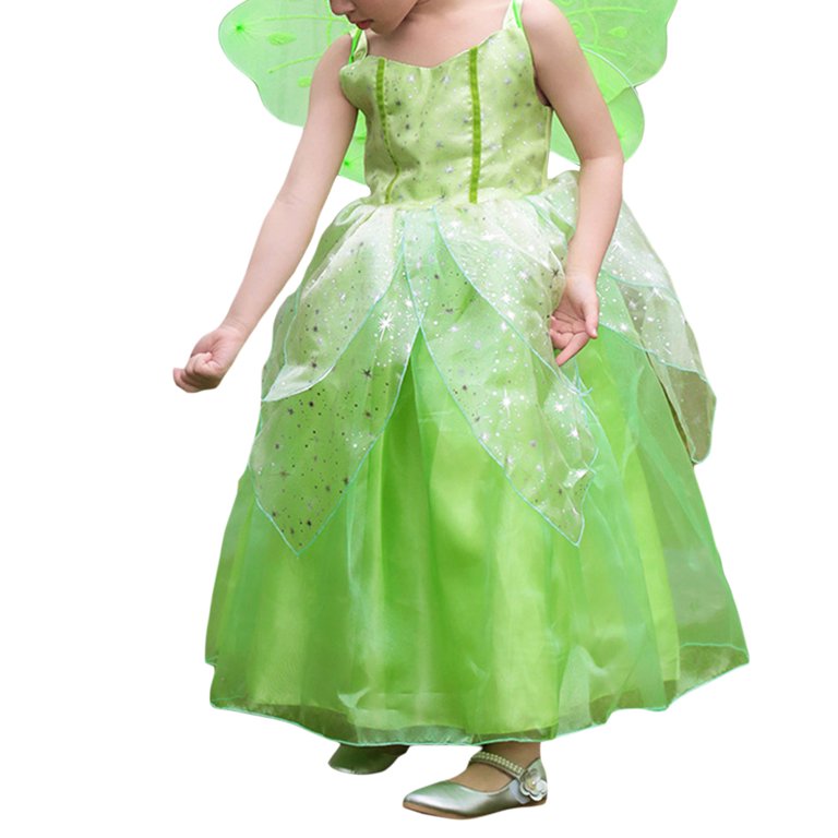 Women Girls Tinkerbell Pixie Fairy Princess Dress with Wings Mommy and Me  Halloween Fancy Costume Ball Gown - Walmart.com
