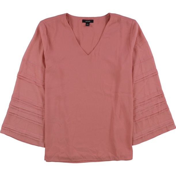 Alfani Blusa con mangas a capas para mujer, rosa, grande Alfani Pull-over