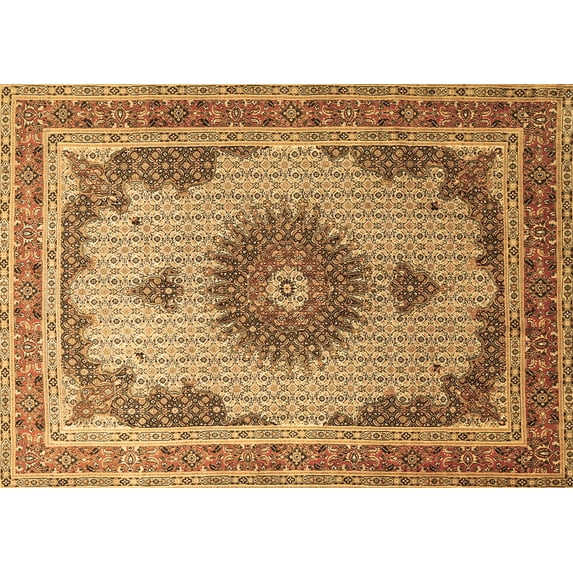 Ahgly Company Indoor Rectangle Medallion Brown Traditional Area Rugs, 2' x 5'