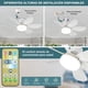 thumbnail image 4 of Ventilador de techo con luz y control remoto, 40W E26/E27 ventilador con luz led de techo, ventilux de techo moderno inteligente, 3000K-6500K/luminosidad regulable y 3 velocidades (20,5 pulgadas), 4 of 7
