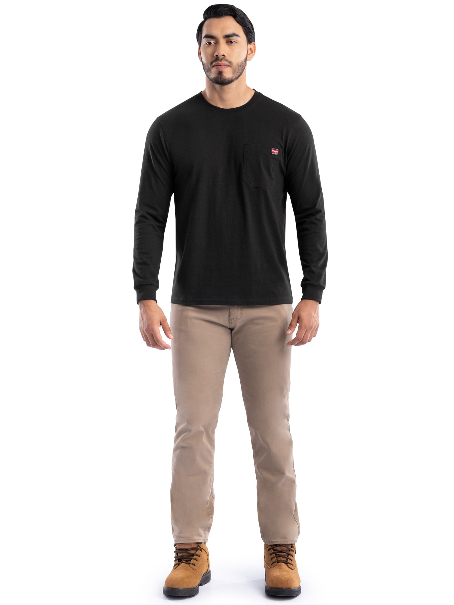 Wrangler Workwear Men's Long Sleeve Heavyweight Pocket T-Shirt, Size S-3XL (Men's and Big Men's)