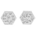 thumbnail image 1 of Juego de 2 moldes de silicona para fondant con diseño de animales, para hacer chocolate, jabón, pasteles, herramientas para hornear, color gris, 1 of 14