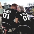 thumbnail image 3 of Colevkie King Queen Couple Tshirt Tee for Men Women Valentine Day Anniversary 1 Piece(Black-Queen,2XL), 3 of 5