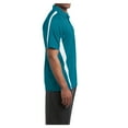 thumbnail image 3 of Mens PosiCharge Micro-Mesh Colorblock Polyester Polo Blue Wake/ White X-Small, 3 of 8