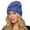 Blue, variant on Beanie Hats For Women Rhinestone Winter Knitted Wool Cap Warm Sparkly Detailed Cold Weather Slouchy Hat Purple