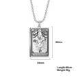 thumbnail image 4 of TEAMER Skeleton Tarot Card Necklace Stainless Steel Amulet Marigold Tarot Card Major Arcana Necklaces for Women Men, 4 of 4