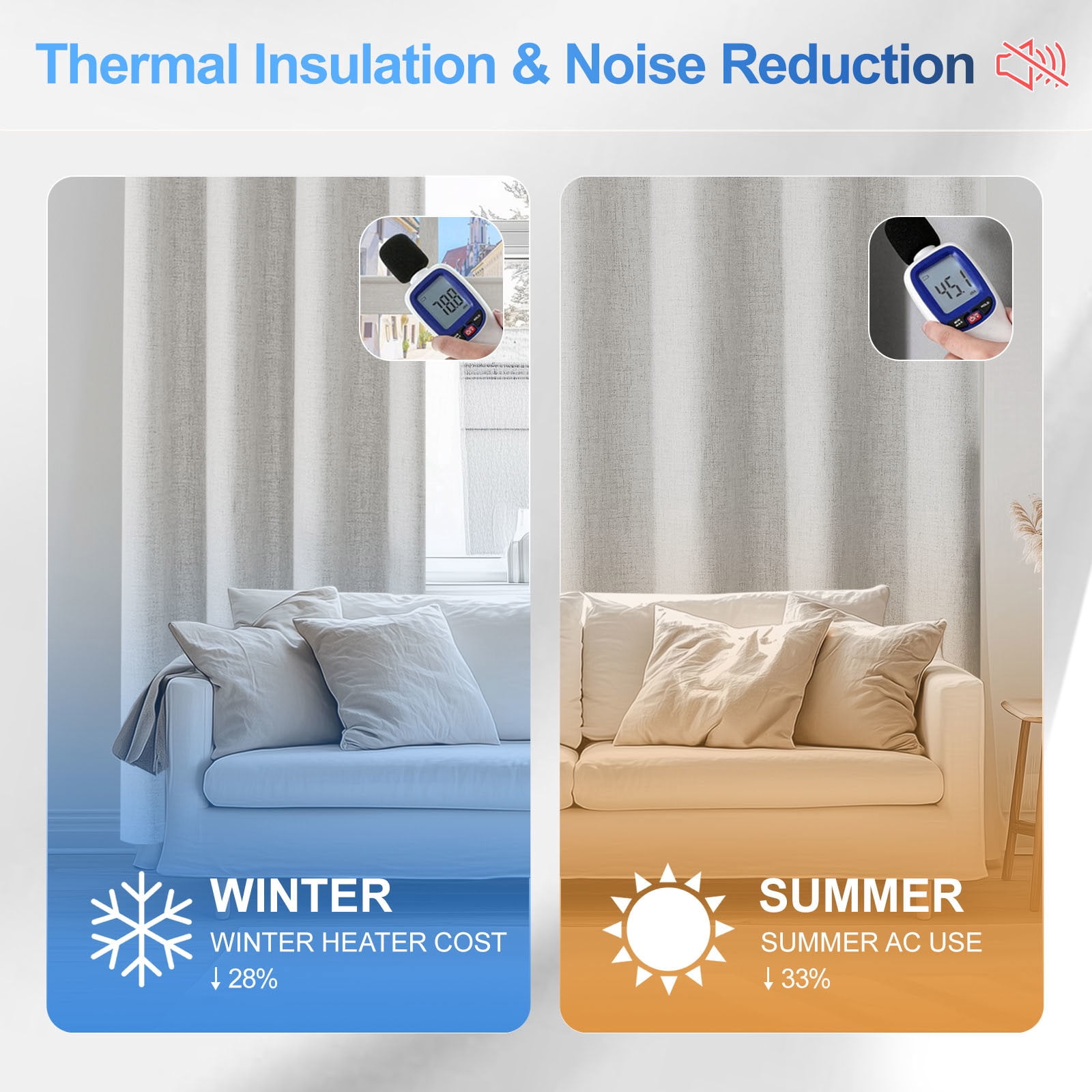JIATER Blackout Curtains Set of 2 Panels for Bedroom Living Room 42 x 63 inch,Thermal Insulated Room Darkening Blackout Curtains with Grommet,Beige