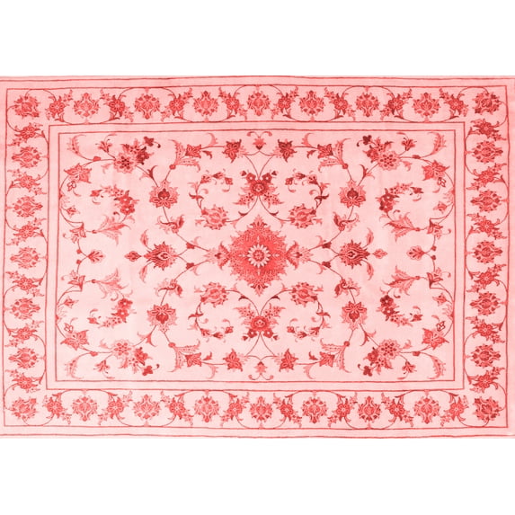 Ahgly Company Machine Washable Indoor Rectangle Persian Red Traditional Area Rugs, 6' x 9'