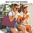 thumbnail image 5 of Large Capacity Tote Bag,Red Blue Checkered Pattern Handbag Fashion Luxury Tote Bag,15.7"x13"x 5.1" Inches,Laptop Compatible, 5 of 6
