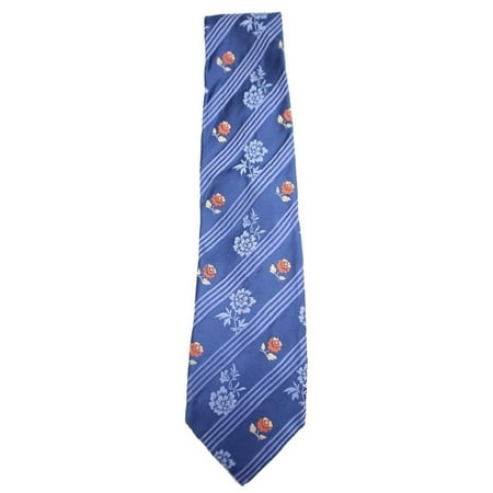 Floral Striped Tie - Ermenegildo Zegna Striped Floral Rose 100% Silk EZTTY01