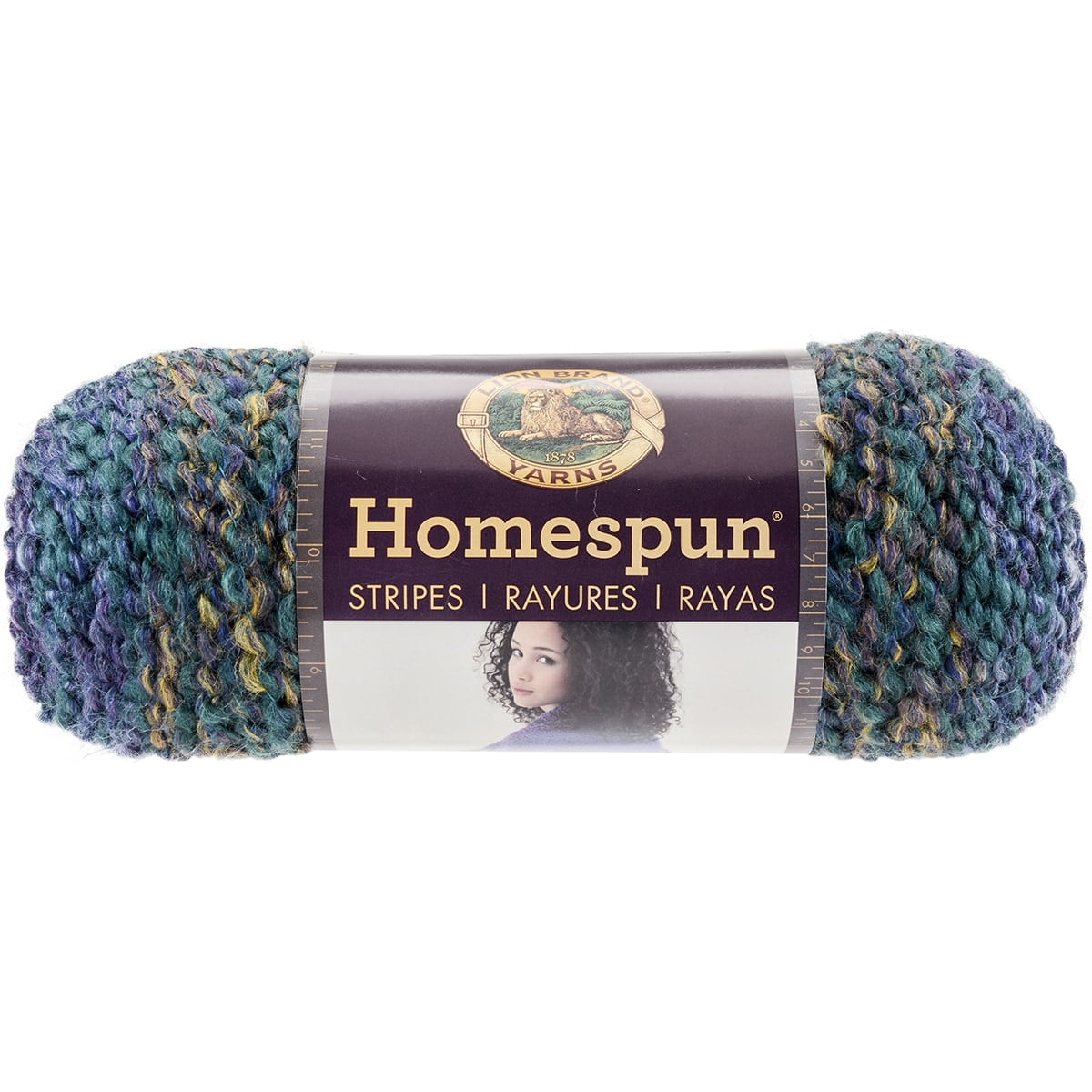 Lion Brand Homespun Yarn Lot 5 Skeins Blue Green Teal Orange Tan Marl