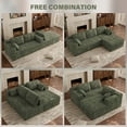thumbnail image 6 of Wiilayok 103" Cloud Sectional Couch with L-Shape Chaise,Modern Modular Sofa with Deep Seat, Comfy Boneless Upholstered Couches for Living Room Bedroom,Olive Green (Plush Corduroy Fabric), 6 of 7