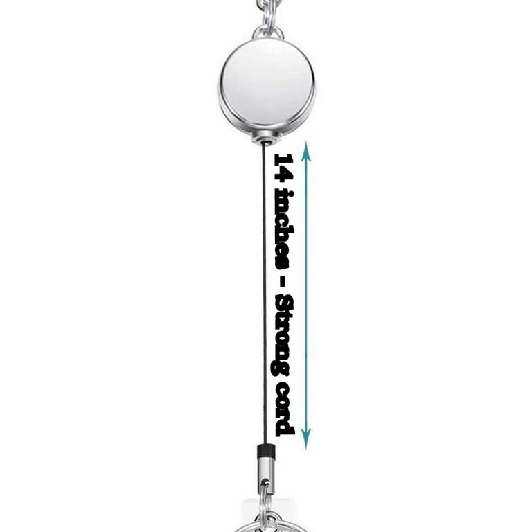 Retractable Badge Reel, Super Slim Multicolored Women's Style Beaded Fashion Lanyard Necklace, 34 inch Strong Jewelry Lanyard, ID Holder, Keys, Size