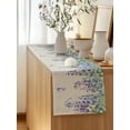 thumbnail image 5 of Table Runner 60 Inches Long for Kitchen Dining, Wisteria Dresser Scarf Farmhouse, Dining Table Decorations for Wedding/Parties, Purple Flowers Leaves Butterflies Plants Spring Beige 13 x 60 In, 5 of 8
