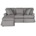 thumbnail image 5 of Sunset Trading Horizon Replacement Slipcover Only for T-Cushion Sectional Sofa with Chaise | Performance Fabric Washable Water-Resistant Stain-Proof | Gray, 5 of 6