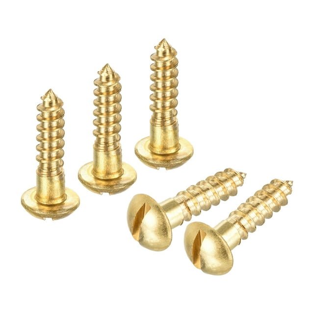 Vis en Bois M4 x 16mm Tête Ronde Fendue Vis Auto-Tappante en Cuivre 100 Pcs