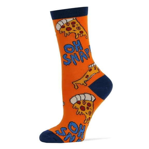 Oooh Yeah Women's Novelty Crew Socks, Funny Food Socks, Crazy Silly Socks, Cool Fashion Socks (Wanna Pizza)