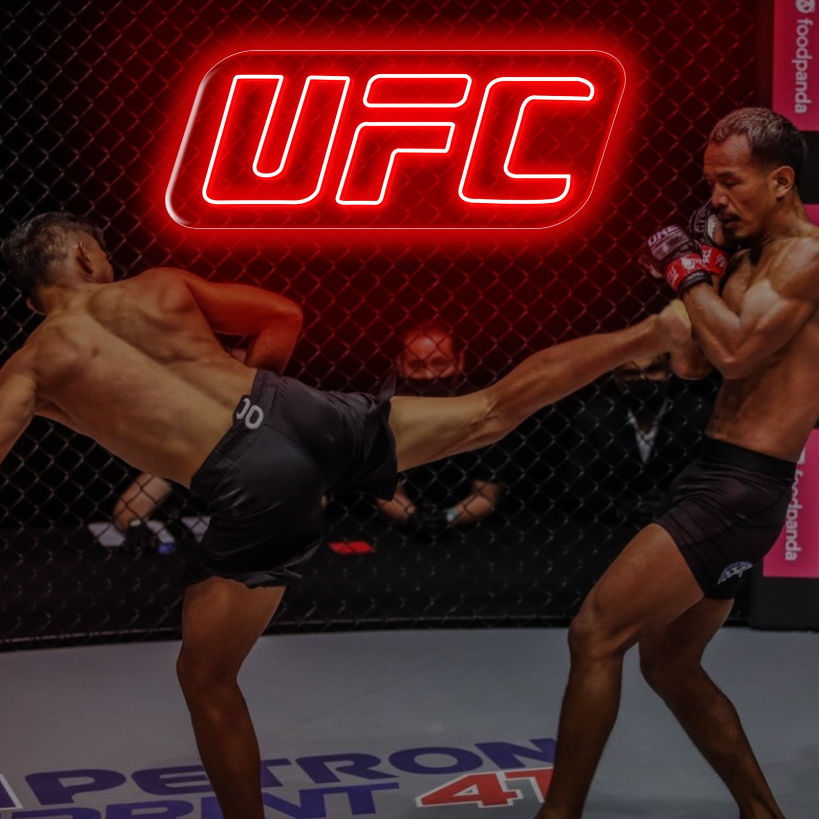 UFC Neon Sign, Led Wall Light, Ufc Logo Light Up Sign, Boxing Gym Neon Decor, Fighting Sport Wall Art, Man Cave Ufc Neon Light for Home, 15.4"x6.3"