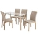 thumbnail image 1 of Juego De Comedor Con 4 Sillas Tapizadas Mesa Rectangular De Vidrio Estilo Compacto Kingshouse beige, 1 of 8