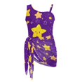 thumbnail image 6 of Whosucclay Purple Smiling Star Pattern Girls Swimsuit for Vacation Hawaii, Quick Dry Removable Bra Girls' One Piece Swimsuit with Cover Up, 11-12 Years Old, 6 of 12