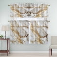 thumbnail image 5 of Yellow and Curtain Valances Set Red Poppy Watercolor Floral Plants Retro Linen Kitchen Curtains 36&nbsp;inch Length Rod Pocket Valance and Tiers 3 Piece Set Small Bedroom Bathroom Laundry Decor, 5 of 9