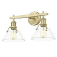 thumbnail image 4 of Yep by Golden Lighting Orwell 2-light Vanity in Brushed Champagne Brass and Clear Glass, 4 of 5