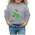 thumbnail image 2 of Boys Girls Christmas Sweatshirt Long Sleeve Casual Crewneck Funny Dinosaur Graphic Sweatshirts Kids Pullover Tops 3-14 Years, 2 of 4