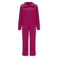 thumbnail image 2 of GZWYHT Sets for Women Lounge Sets for Women Womens 2 Piece Outfits Half Zip Hoodie Sweatsuit Sets Oversized Sweatshirt Two Piece Sets for Women Sweat Sets for Women 2 Piece Hot Pink L, 2 of 4