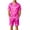 37# Hot Pink, variant on Mens Pajamas Set Silk Satin Sleepwear Short Sleeve Button Down Pjs Set 2 Piece Loungewear with Pockets Champagne XL