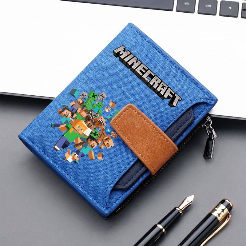 Portefeuille Enfant Minecraft – Motif Alex Et Steve, Dimensions 9 X 13 Cm, Fermeture Velcro