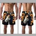 thumbnail image 3 of luoweisi Men's Beach Shorts Quick Dry Swim Trunks with Mesh Lining Sunflower Unicorn XL, 3 of 5