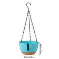 thumbnail image 3 of Blue Hanging Planter 8x5 Inch Self Watering Flower Basket, Automatic Absorption Pot for Green Plants Balcony Indoor Decor, 3 of 6