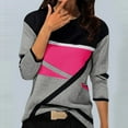 thumbnail image 2 of Fall Savings Clearance Womens Color Block Long Sleeve Shirts Vintage Geometry Printed Western Tops Crewneck Pullover Casual Aztec Blouses, 2 of 3