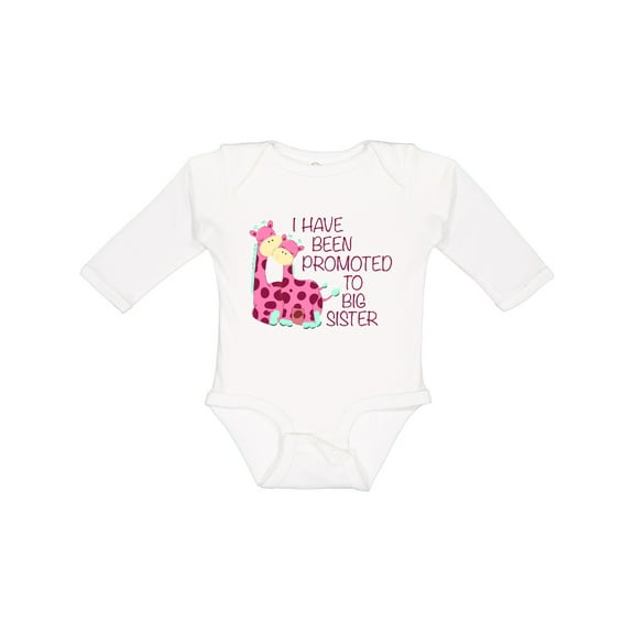 Inktastic I Have Been Promoted to Big Sister Pink Girls Long Sleeve Baby Bodysuit