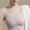B_ Pink Bras for Women, variant on Bras for Women Classic No Underwire Full Coverage V Neck Everyday Bras Comfy Breathable Solid Sport Bras with Support White L US(8)