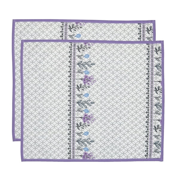 Sapphire-Web Purple Cotton Kitchen Towels 2 Pieces (16inch by 18inch)
