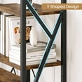 thumbnail image 5 of Danolapsi Triple Wide 5 Tier Book Shelf,Rustic Industrial Style Book Shelves with Open Display Shelves,Modern Bookcases and Bookshelves Furniture for Bedroom,Living Room and Home Office, 5 of 7