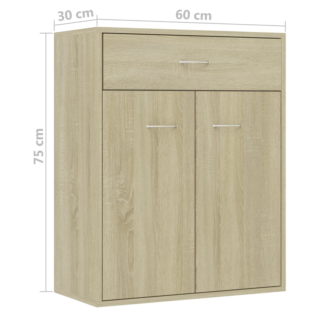 Veryke Sideboard Buffet Server with 2 Doors and 1 Drawers, Storage Unit Cabinet for Kitchen Entryway, Wood Color