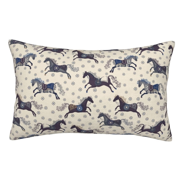 Fotbe Horse Funda de Almohada Decorativa Estilo Occidental, Lujo en Algodón, Fundas para Almohadas King, Cojín Estampado para Decoración del Hogar-20"x30"