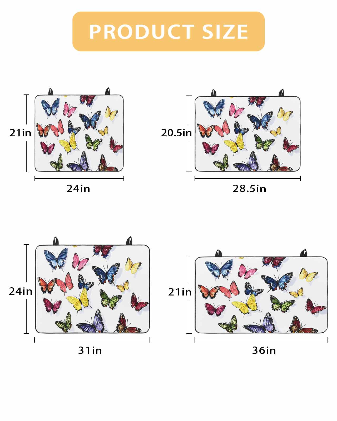 nqOlkjepod Large Induction Cooktop Protector Mat 28.5"x20.5", Butterfly Print Stove Top Covers for Electric Stove, Modern Colorful Animals Decorative Stove Burner Cover Mats, Glass Top Stove Cover