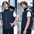 thumbnail image 5 of Ropa de aire acondicionado para hombre, chaleco de refrigeración con ventilador, carga USB, abrigo de Color sólido para exteriores, talla grande, verano, 2022, 5 of 5